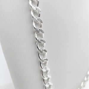 Cadena de plata de ley 925 cubana maciza de 60cm, 55 gramos de peso y 7,8 mm de ancho zoom