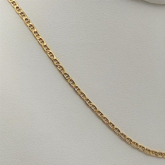 Cadena de oro de ley 18k para mujer modelo ancla fina detalle