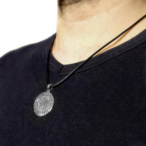 Colgante para chico de plata brújula vikinga cuello