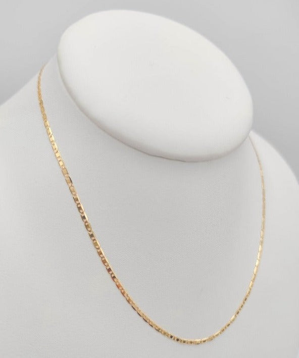 Cadena eslabón italiano de oro de ley 18k para mujer