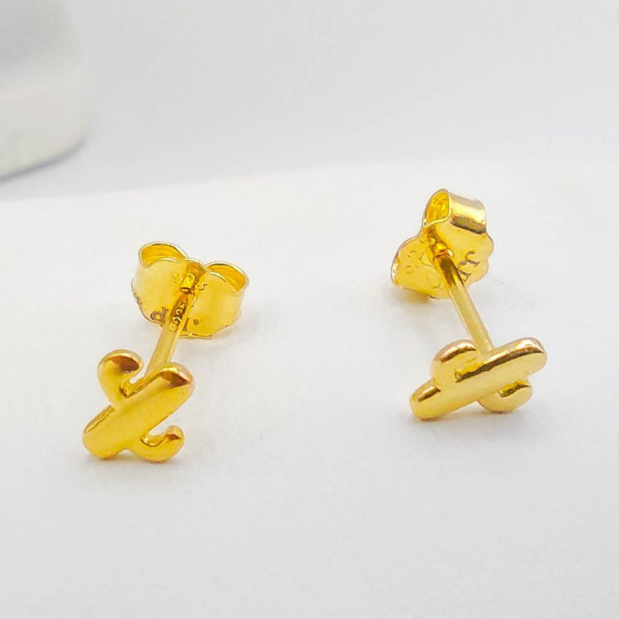 Pendientes pequeños en forma de cactus lisos