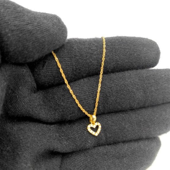 Colgante mini corazón con cadena oro 18k - Joyeria Pepe