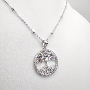 Colgante De Plata Arbol De La Vida Y Collar