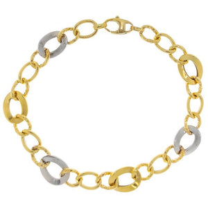 Pulsera oro anillas bicolor