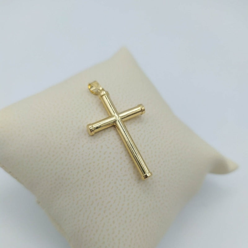 Cruz tubo grande oro 18k