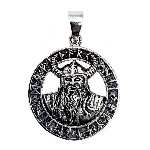 Colgante de plata de ley 925 vikingo con runas