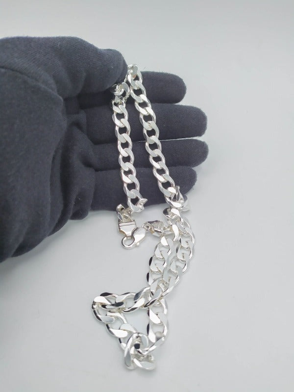 Cadena de plata de ley 925&nbsp;ancla 50cm 65 gramos de peso y 9,5 mm de ancho