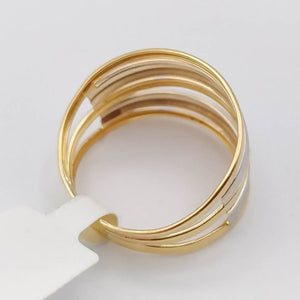 Anillo de oro de ley 18k con cinco tiras bicolor interior