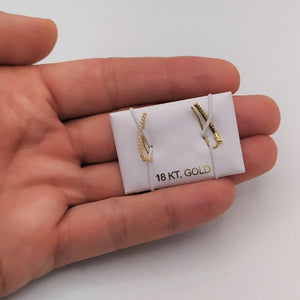 Pendientes oro 18k trepadores pequeños circonitas - Joyeria Pepe Lozano