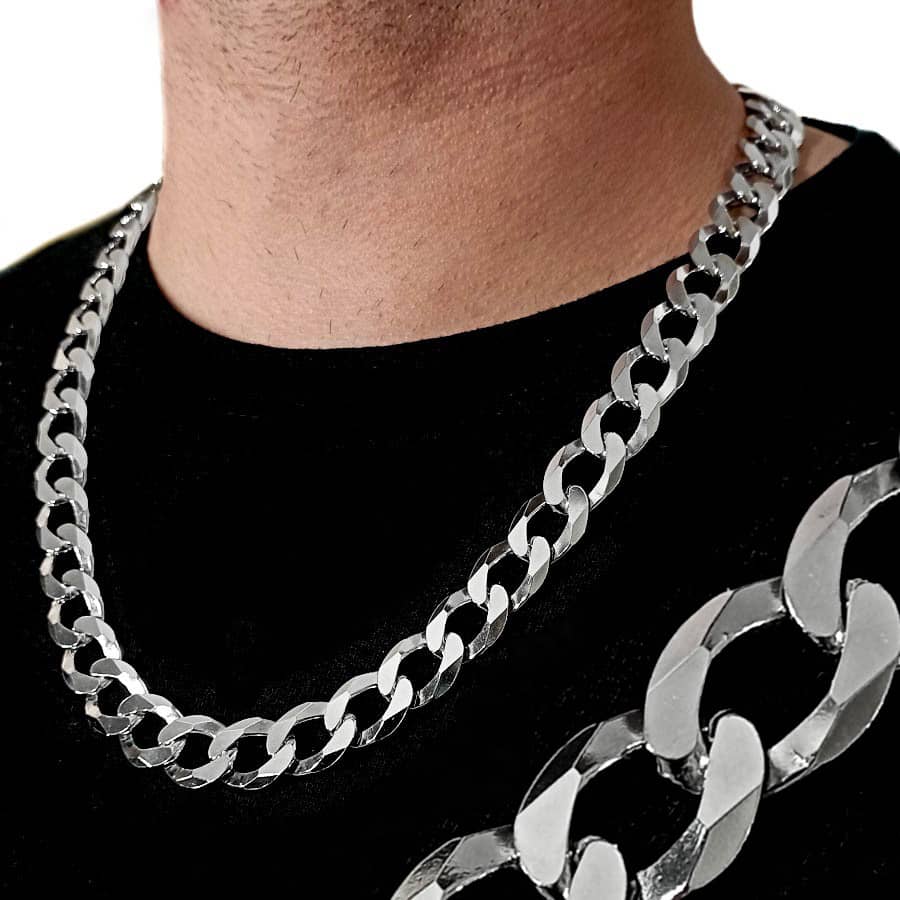 Cadena de plata de ley 925  de 60 cm de largo y 13 mm de ancho. Paga en 3 cuotas sin intereses. Envío gratis.