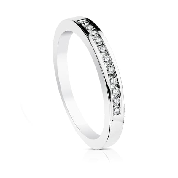 SORTIJA ORO BLANCO 18K CON 11 DIAMANTES DE 0.150 QTES CALIDAD S-I COLOR H