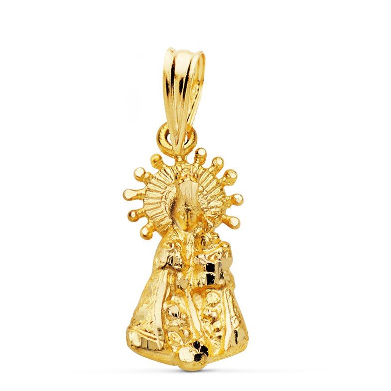 Medalla de oro 18k de la Virgen de los Desamparados silueta