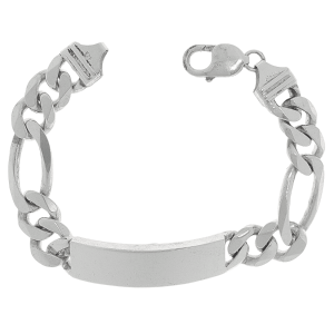 Pulsera de plata de ley 925 ancla con placa, 43 grs.