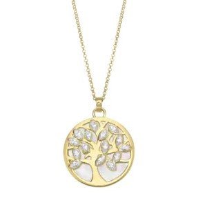 Colgante de plata de ley 925 de la marca LOTUS árbol de la vida chapado en oro