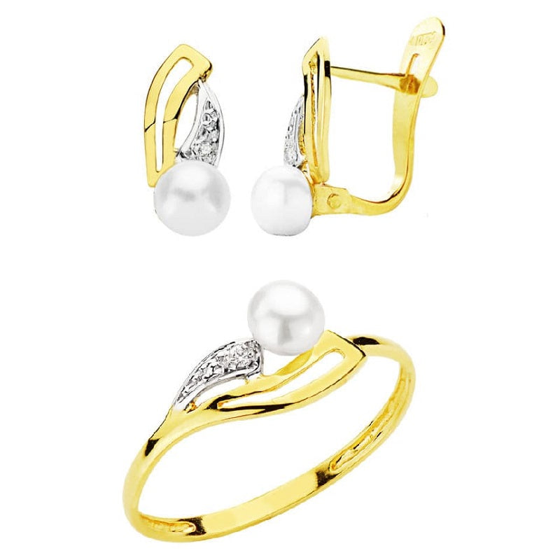 Conjunto oro perla comunión 20693