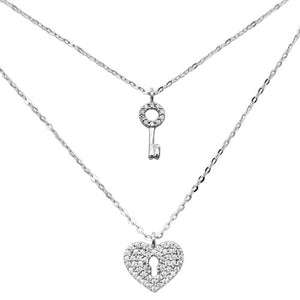 Lotus Silver con colgante candado corazón y llave lp1680-1/1