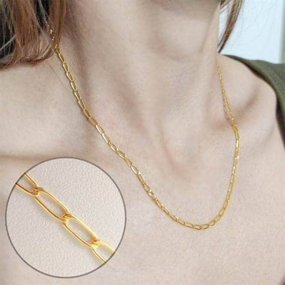 Cadena modelo "bilbao" de oro de ley 18k para mujer 