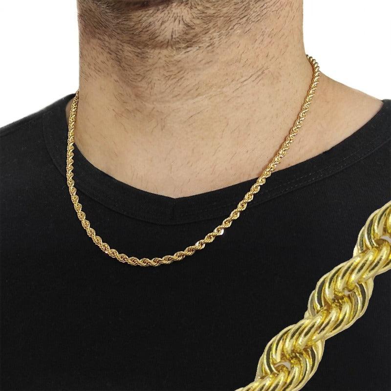 Cordón de oro de ley para hombre 18k de 50cm de largo