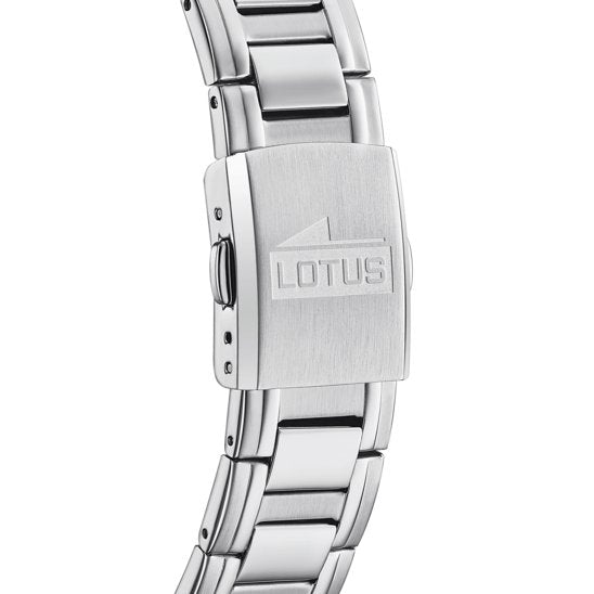 Lotus Orologio Uomo 18645/3 - Acciaio, Quadrante Nero, Indici Arabi, Vetro Minerale, 40mm, Al Quarzo