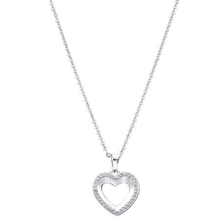 Colgante de plata de ley 925 de la marca LOTUS en forma de corazón con circonitas