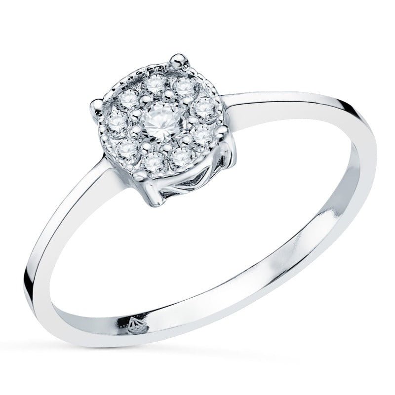 Anillo chatón diamantes - Joyeria Pepe Lozano