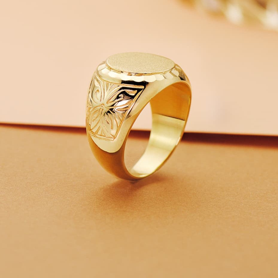 Anillo De Sellos De Oro 24 Kilates Sello/anillo De Hoja De