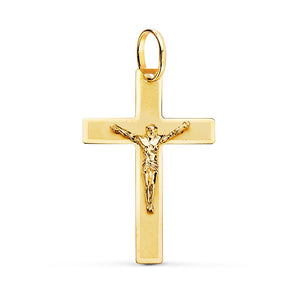  CRUZ ORO 18K CON CRISTO MATIZADA . MIDE 27MM ALTURA X 20MM ANCHO. Envío 24/48h incluido.
