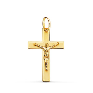  CRUZ ORO 18K CON CRISTO PLANA CUADRADA . MIDE 24MM ALTURA X 17MM ANCHO. Envío 24/48h incluido.