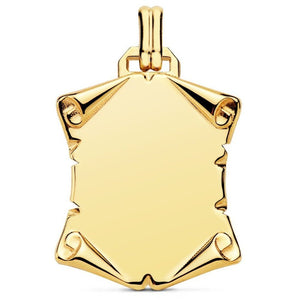 Chapa de oro de ley 18k tipo pergamino